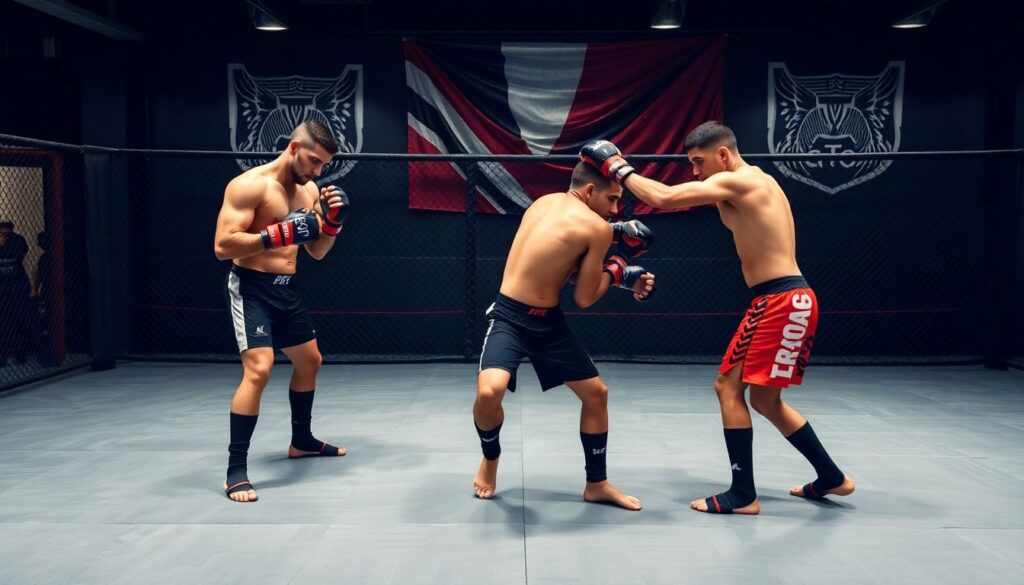 Сравнительный разбор стилей: кикбоксеры против борцов в современном октагоне - иллюстрация